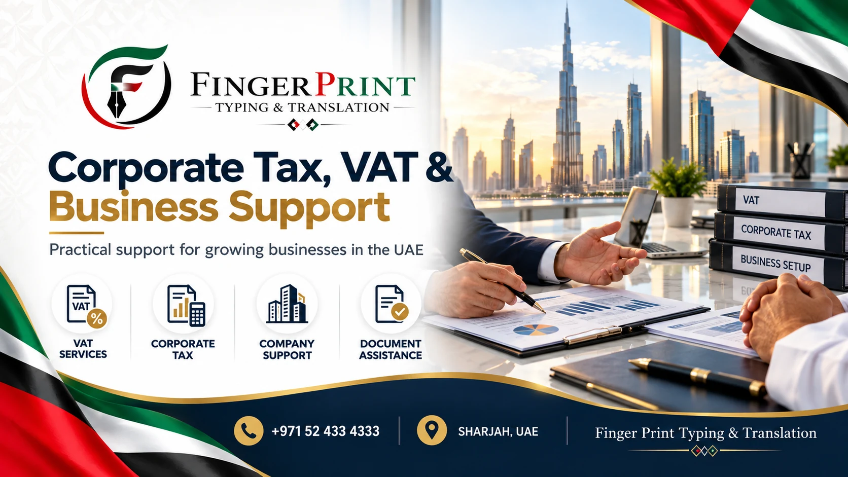 Corporate Tax, VAT & Business Support - Fingerprint Typing & Translation